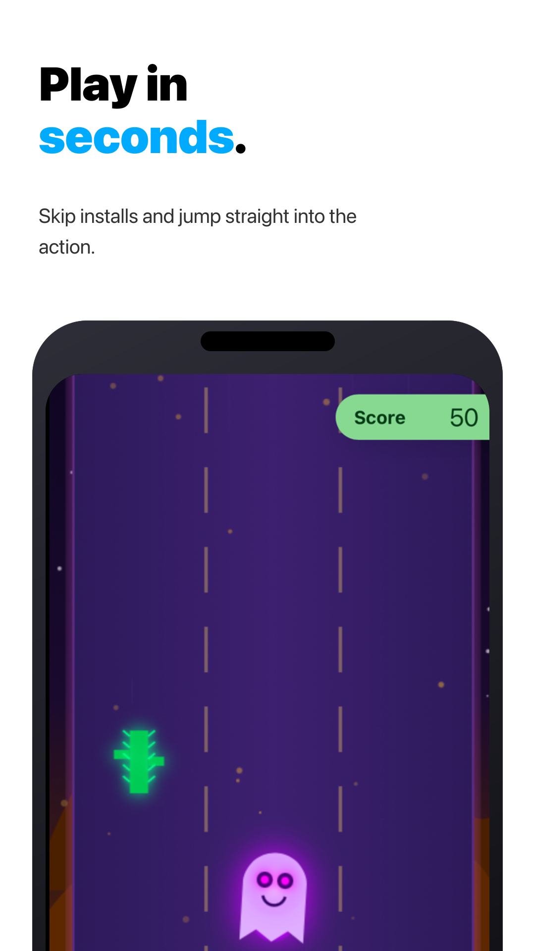 Bitloop gameplay showing a game you can play in seconds